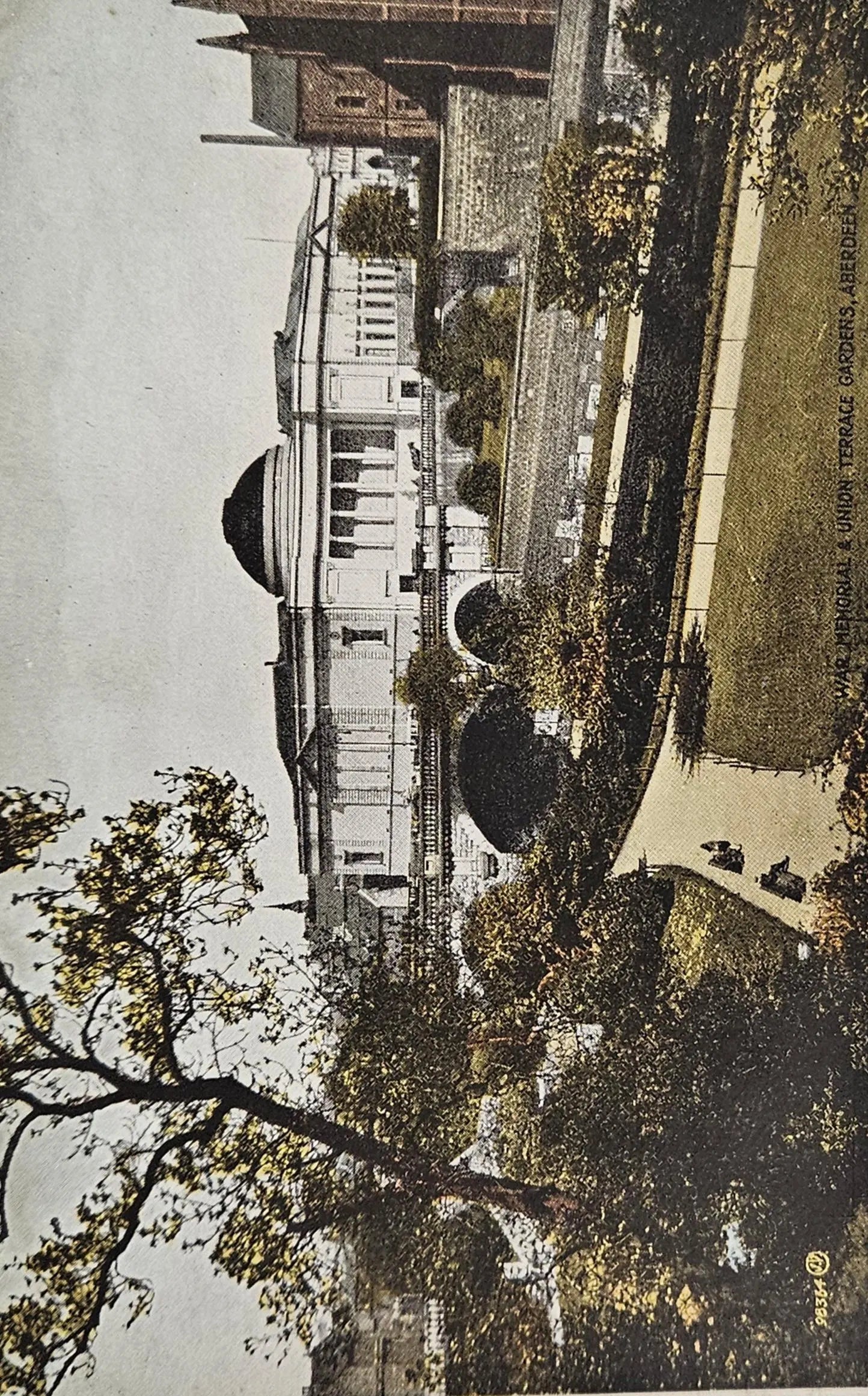 1940s War Memorial And Union Terrace Gardens Aberdeen Scotland - Vintage Military Postcard