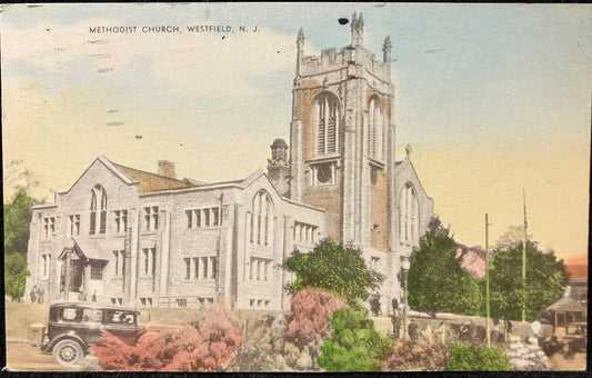 Methodist Church, Westfield, New Jersey - Vintage Church Postcard