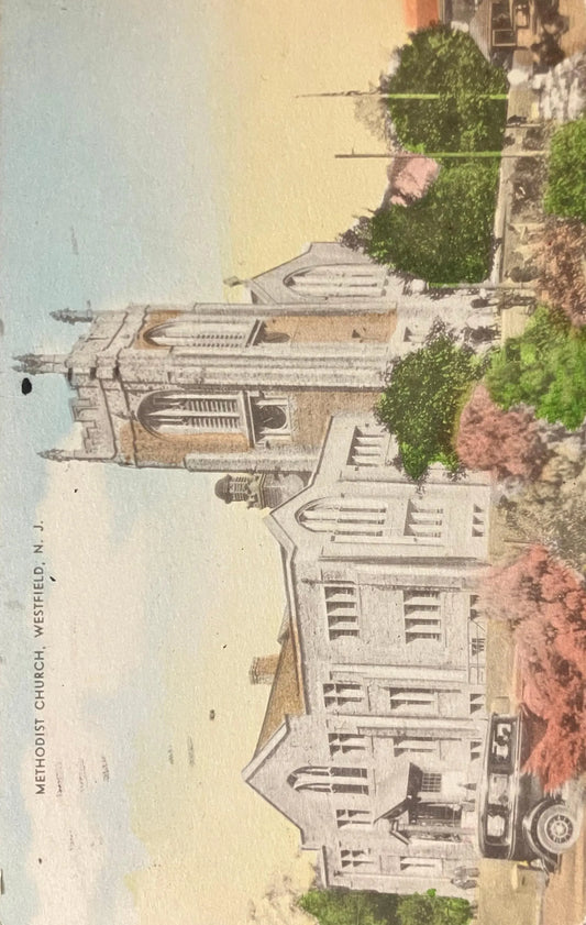 Methodist Church, Westfield, New Jersey - Vintage Church Postcard