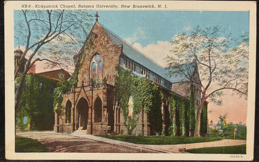 Kirkpatrick Chapel, Rutgers University, New Jersey - Vintage University Campus Postcard