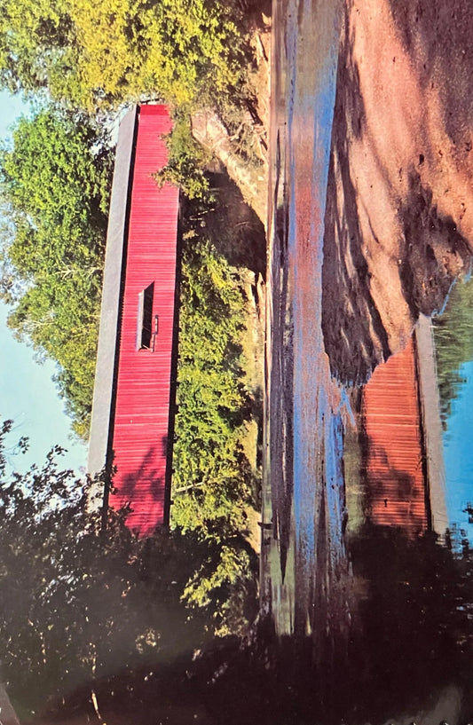 Cox Ford Bridge, Parke County, Indiana - Photo by John Penrod - Vintage Covered Bridge Postcard