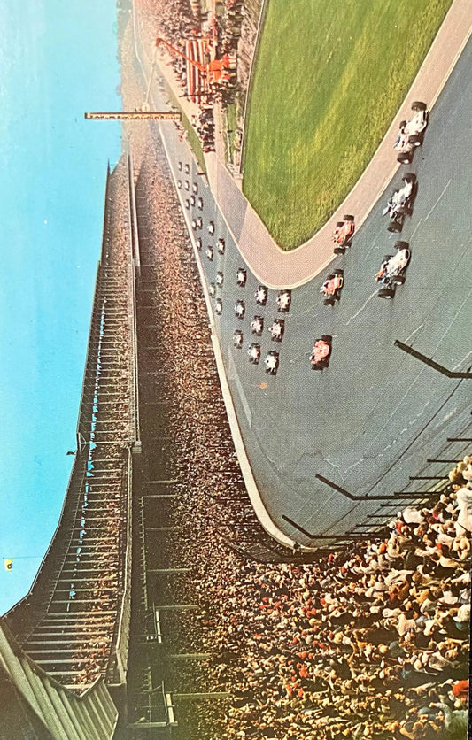 500 Mile Race - Indianapolis Indiana - Ektachrome: J. Herbert Elliott - Vintage Race Car Postcard