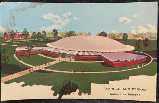 Warner Auditorium, Anderson, Indiana -  Vintage Postcard