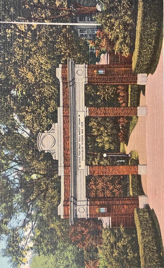 Main Entrance and Campus, Ohio University, Athens, Ohio - Vintage University Postcard
