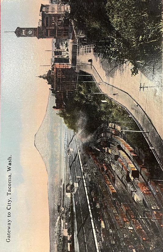 Gateway to City - Tacoma, Washington - Vintage Bridge Postcard