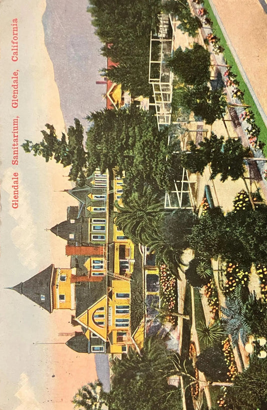 Glendale Sanitarium, Glendale, California - Vintage Hospital Postcard