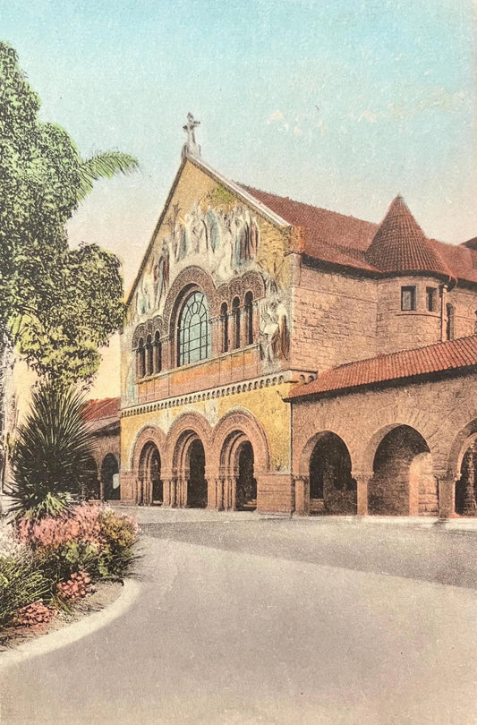 Memorial Church at Stanford University, California - Vintage University Postcard