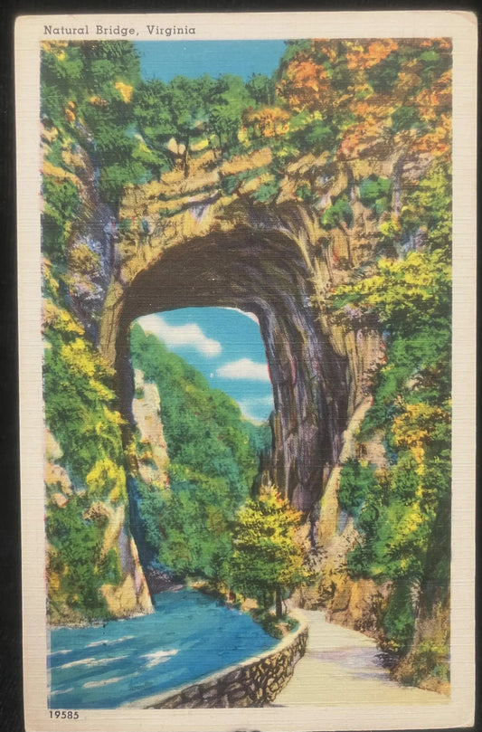 Natural Bridge, Virginia - Vintage Bridge Postcard