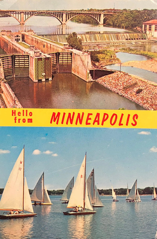 Hello From Minneapolis, Minnesota - Vintage Postcard