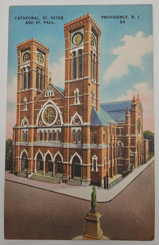 St. Peter and St. Paul Cathedral, Providence, Rhode Island - Vintage Postcard
