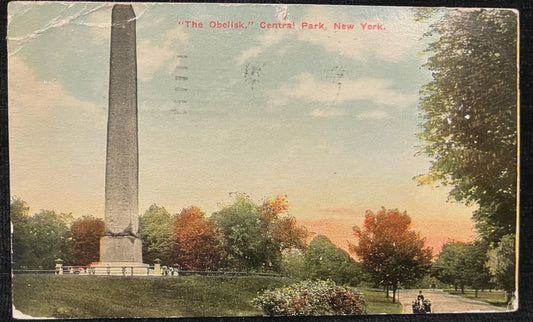 The Obelisk, Central Park, New York - Vintage Postcard