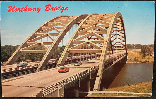 Adirondack Northway Crosses Mohawk River in New York - Vintage 1970s Bridge Postcard