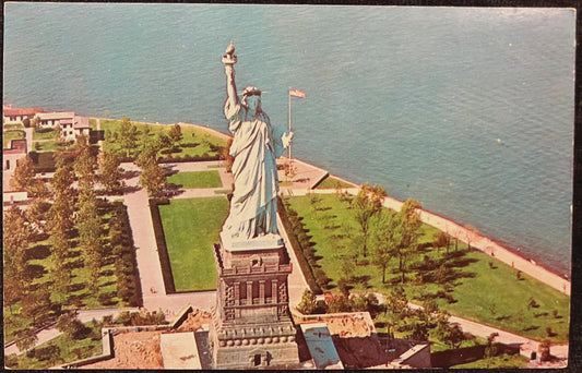 Statue of Liberty on Liberty Island in New York Harbor - Photo: James F. Doane - Vintage Landmark Postcard