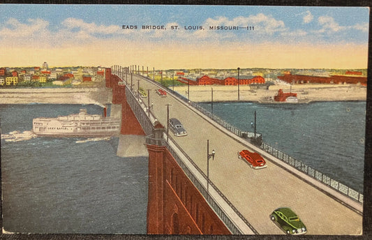 Eads Bridge, St. Louis, Missouri - Vintage Bridge Postcard