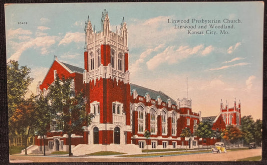 Linwood Presbyterian Church, Linwood and Woodland, Kansas City, Missouri - Vintage Church Postcard