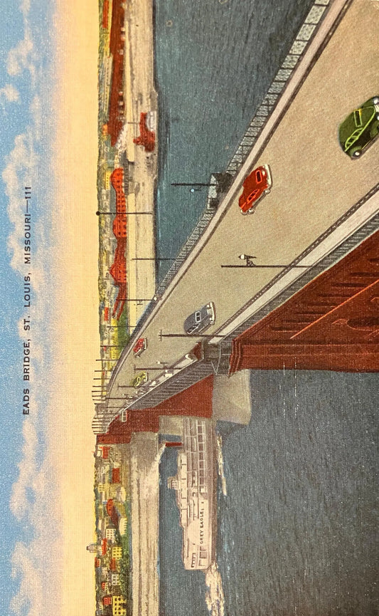 Eads Bridge, St. Louis, Missouri - Vintage Bridge Postcard