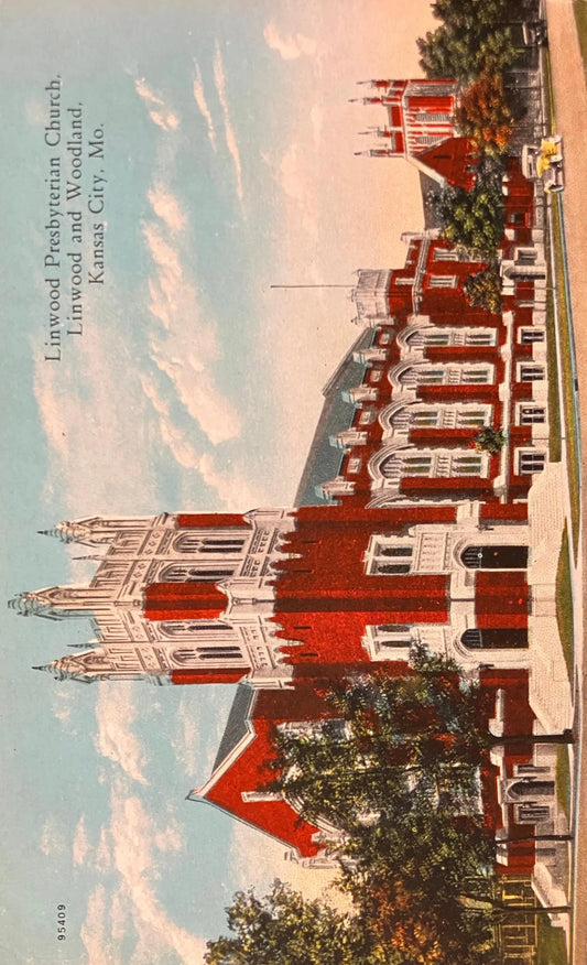 Linwood Presbyterian Church, Linwood and Woodland, Kansas City, Missouri - Vintage Church Postcard