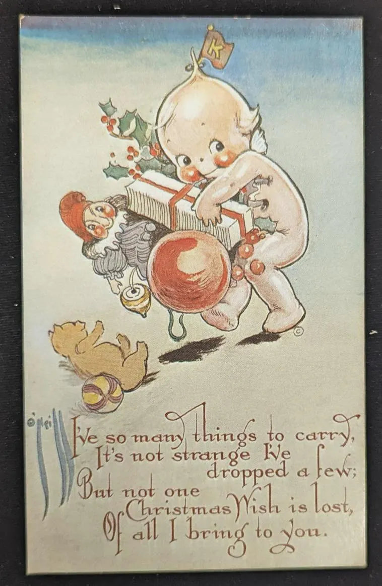 Rosie O'Niell 1987 Reproduction Kewpie Christmas - Vintage Christmas Postcard