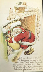 Rosie O'Niell 1987 Reproduction Santa's Many Little Helpers - Vintage Christmas Postcard