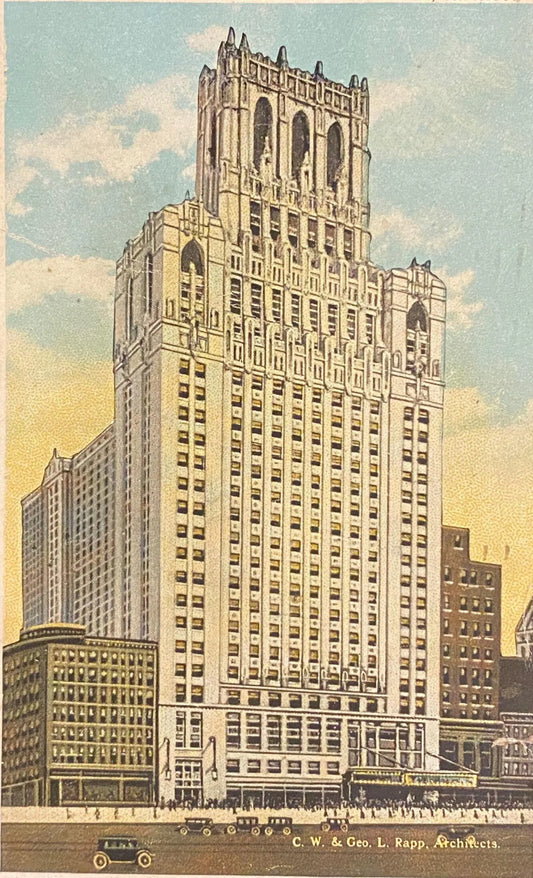 The New United Masonic Temple, Chicago, Illinois - Vintage Postcard
