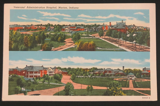 Veteran's Administration Hospital, Marion, Indiana - Vintage Postcard