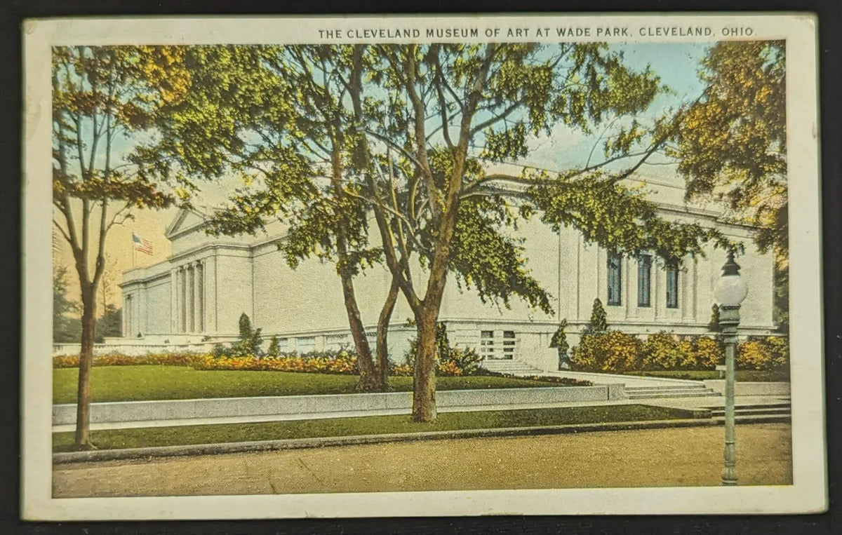 The Cleveland Museum of Art at Wade Park, Cleveland, Ohio - Vintage Museum Postcard - Art Museum remains Today