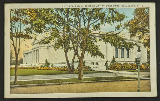 The Cleveland Museum of Art at Wade Park, Cleveland, Ohio - Vintage Museum Postcard - Art Museum remains Today