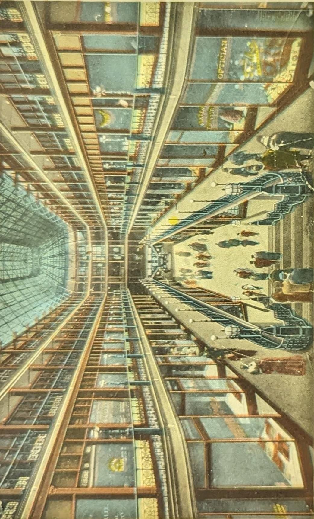 Superior Arcade, Cleveland, Ohio - Vintage Downtown Cleveland Postcard - Glass top Arcade in Cleveland