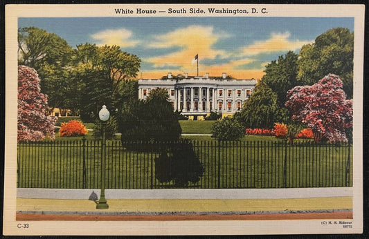 White House - South Side, Washington D.C., Maryland - Vintage White House Postcard