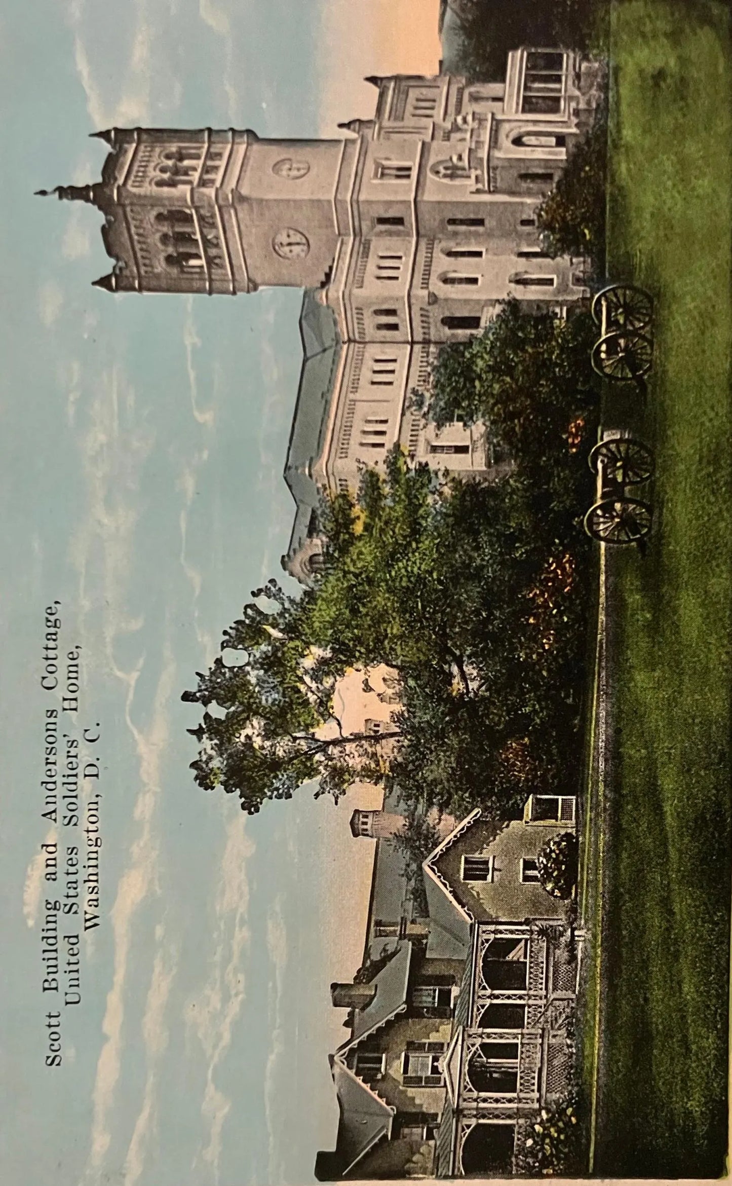 Scott Building and Andersons Cottage, United States Soldiers’ Home, Washington D. C., Maryland -  Vintage Army Postcard