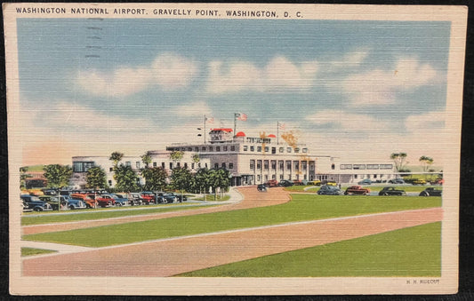 Washington National Airport, Gravelly Point, Washington D.C., Maryland -  Vintage Airport Postcard