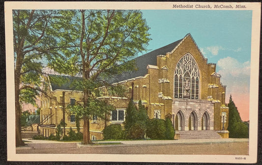 Methodist Church, McComb, Mississippi - Vintage Church Postcard