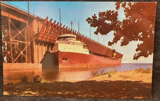 Lake Superior and Ishpeming Railroad Company Ore Docks in the Upper Harbor at Marquette, Michigan - Vintage Harbor Postcard
