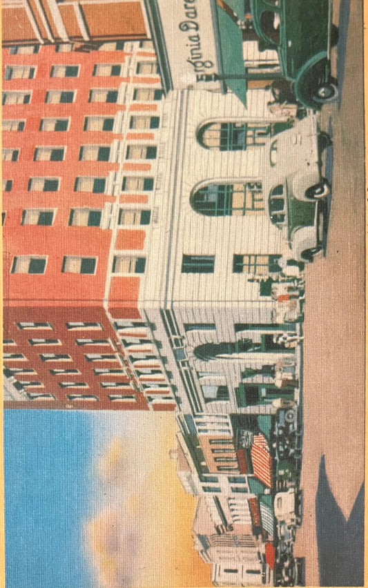 View of Business Section, Muskegon, Michigan - Vintage Hotel Postcard