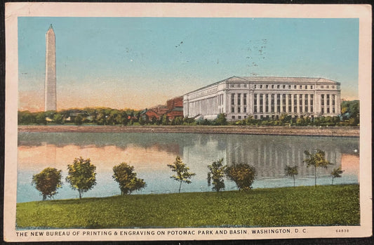 The New Bureau of Printing & Engraving on Potomac Park and Basin, Washington, D. C., Maryland - Vintage Postcard