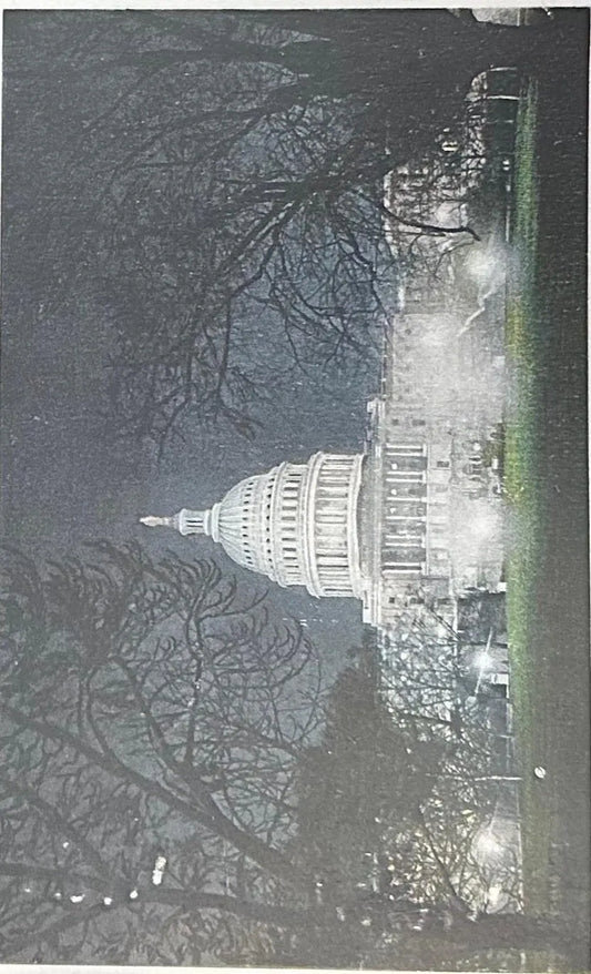 The Capitol at Night, Washington, D.C., Maryland - Vintage 1910s Postcard