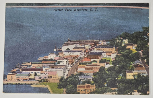Aerial View of Beaufort, South Carolina - Vintage Postcard
