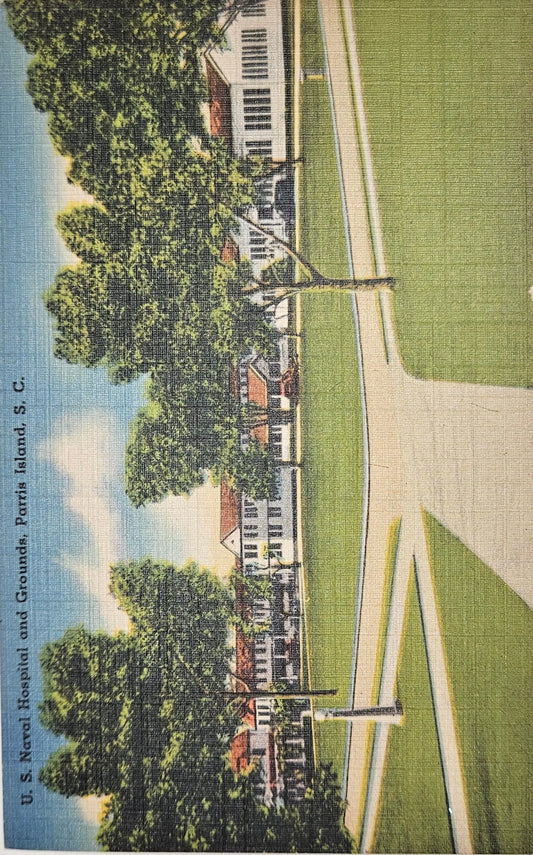 Naval Hospital Postcard Parris Island, South Carolina - Vintage Military Postcard
