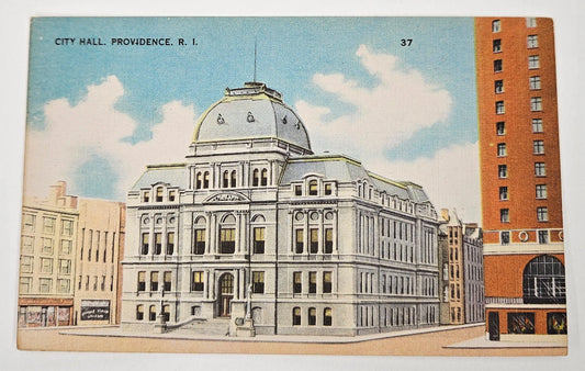 City Hall Postcard, Providence, Rhode Island - Vintage Postcard
