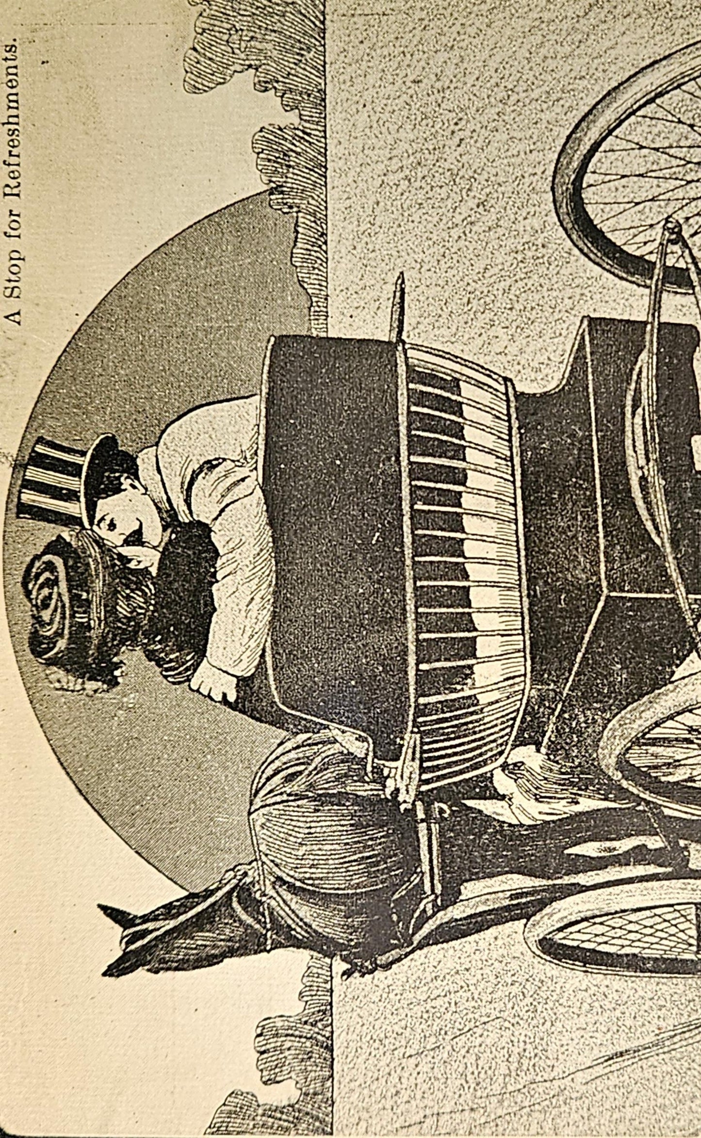 Valentine's Day "A Stop For Refreshments" - Postcard Drawing