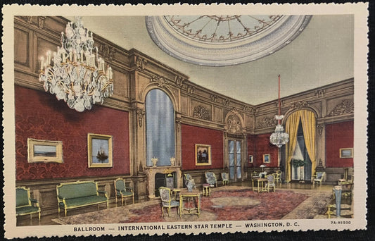 Ballroom - International Eastern Temple - Washington D.C., Maryland -  Vintage Postcard