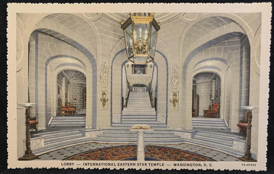 Lobby - International Eastern Temple - Washington D. C., Maryland -  Vintage Postcard