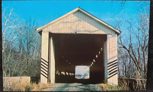 More Bridge in Gibson County, Indiana - Photo: George Gould - Moore’s Bridge - Vintage Covered Bridge Postcard