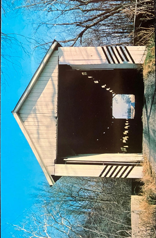 More Bridge in Gibson County, Indiana - Photo: George Gould - Moore’s Bridge - Vintage Covered Bridge Postcard