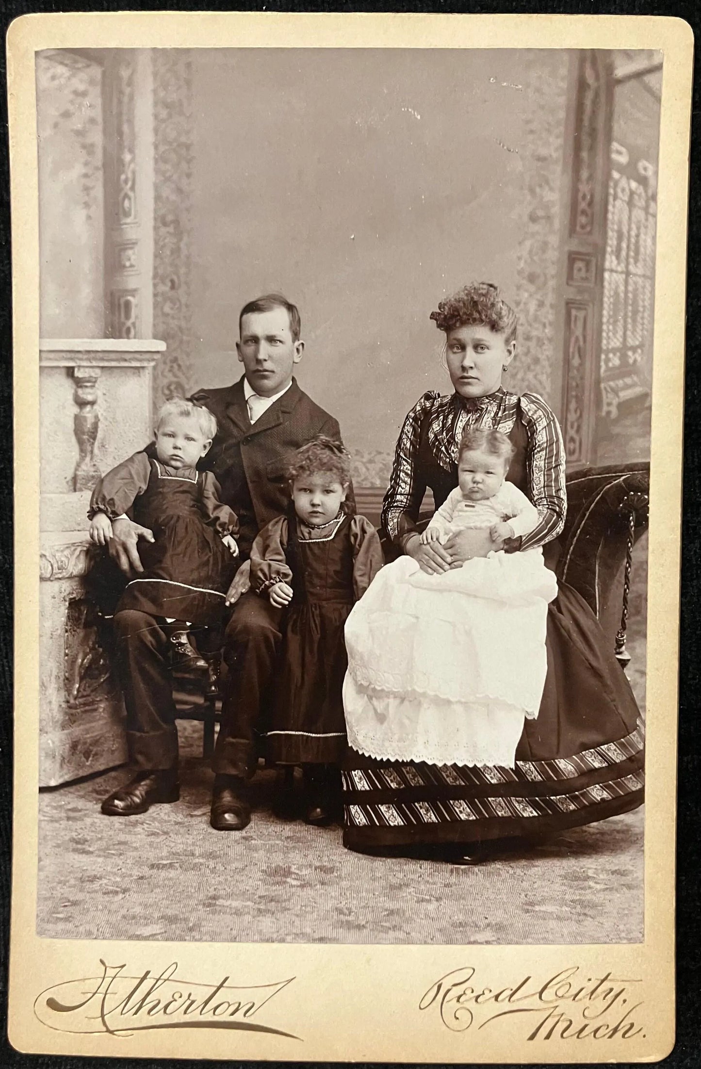 A Victorian Family - Atherton - Reed City, Michigan - Vintage Carte de Visite
