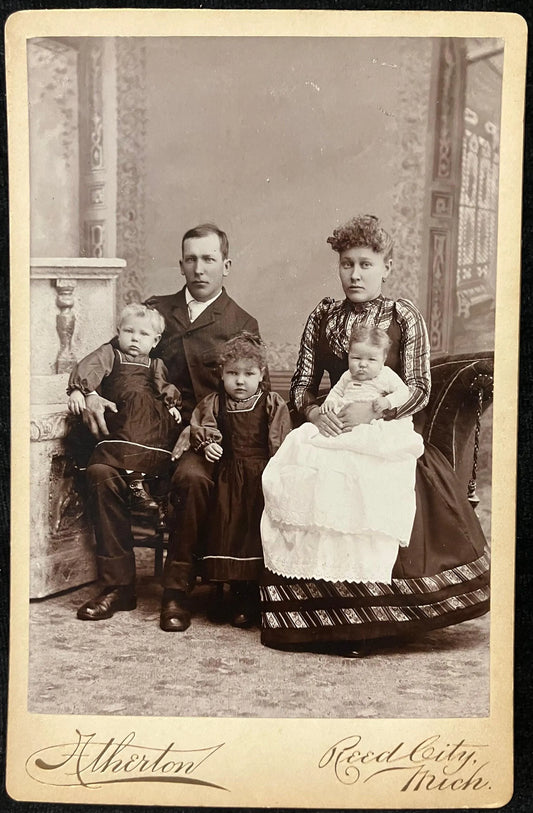 A Victorian Family - Atherton - Reed City, Michigan - Vintage Carte de Visite