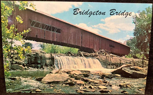 Bridgeton Bridge - Indiana - Photo: Parrish - Vintage Covered Bridge Postcard
