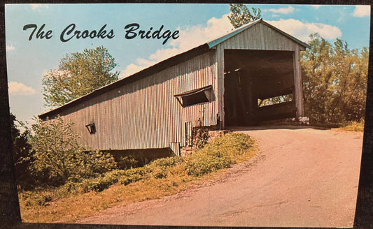 The Crooks Bridge near Rockville, Indiana - Photo: Parrish - Vintage Covered Bridge Postcard