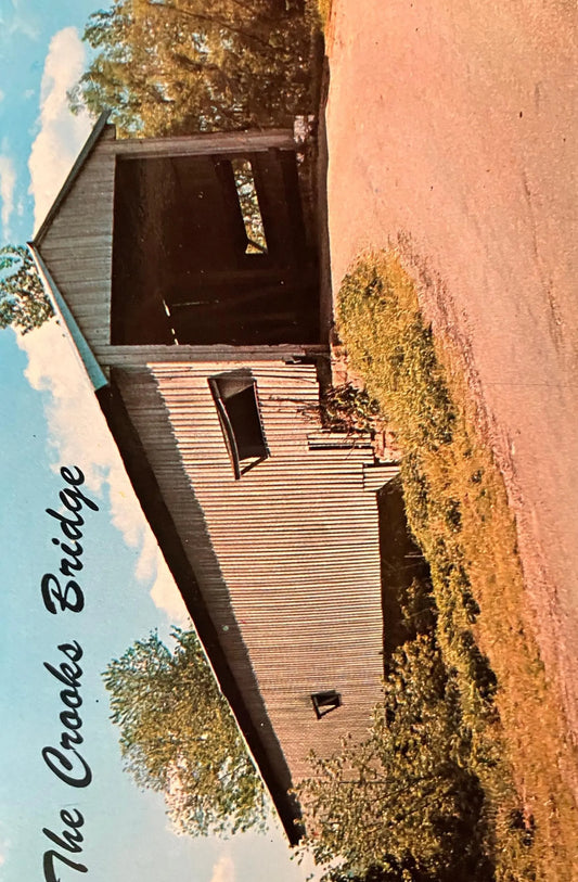 The Crooks Bridge near Rockville, Indiana - Photo: Parrish - Vintage Covered Bridge Postcard