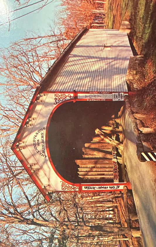 Crown Point Bridge at Crown Point, Indiana - Photo: John V. Pontiere Jr. - Vintage Covered Bridge Postcard